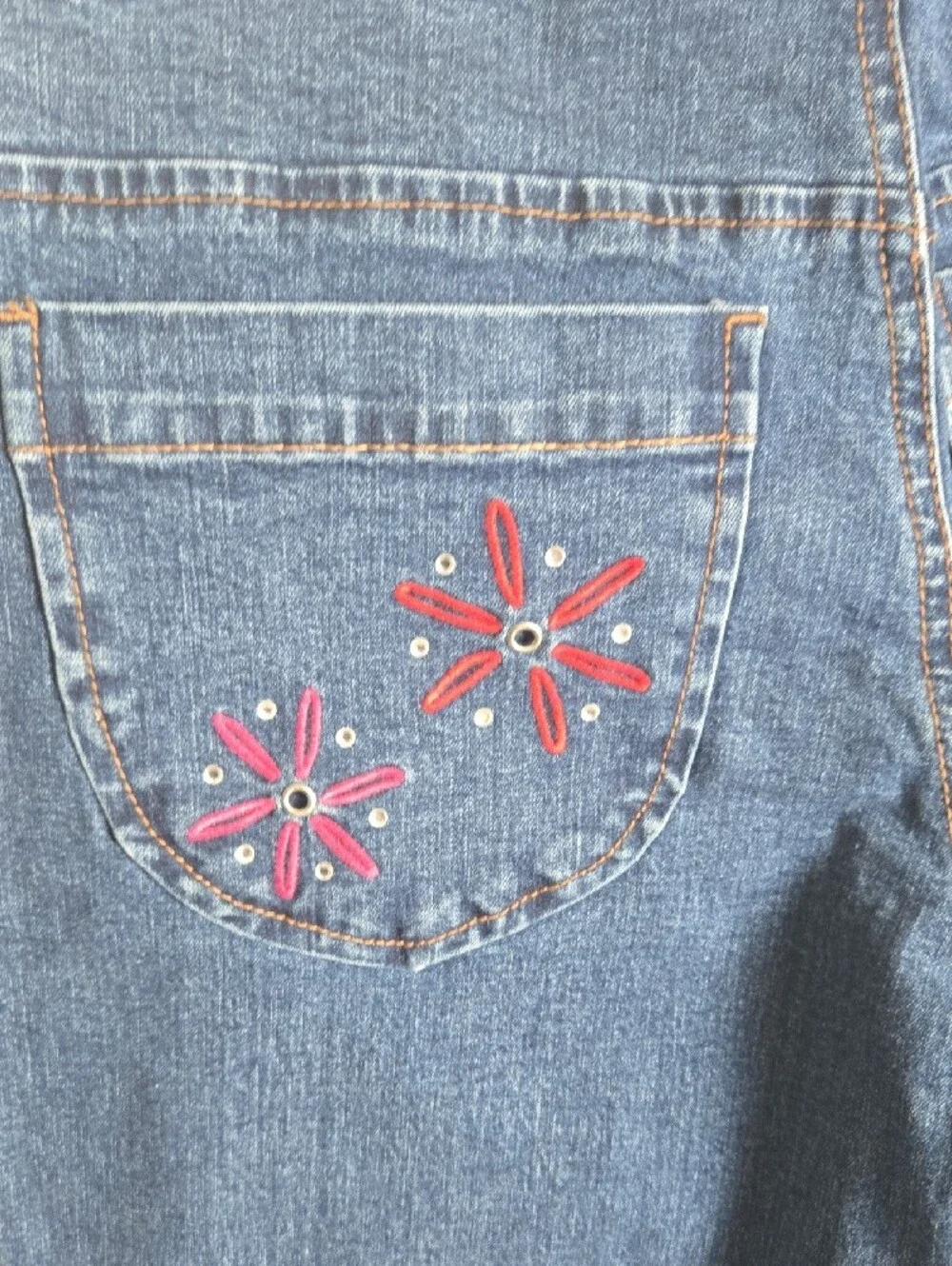 Gap- Girls Dark Blue  Embroidered  Capri